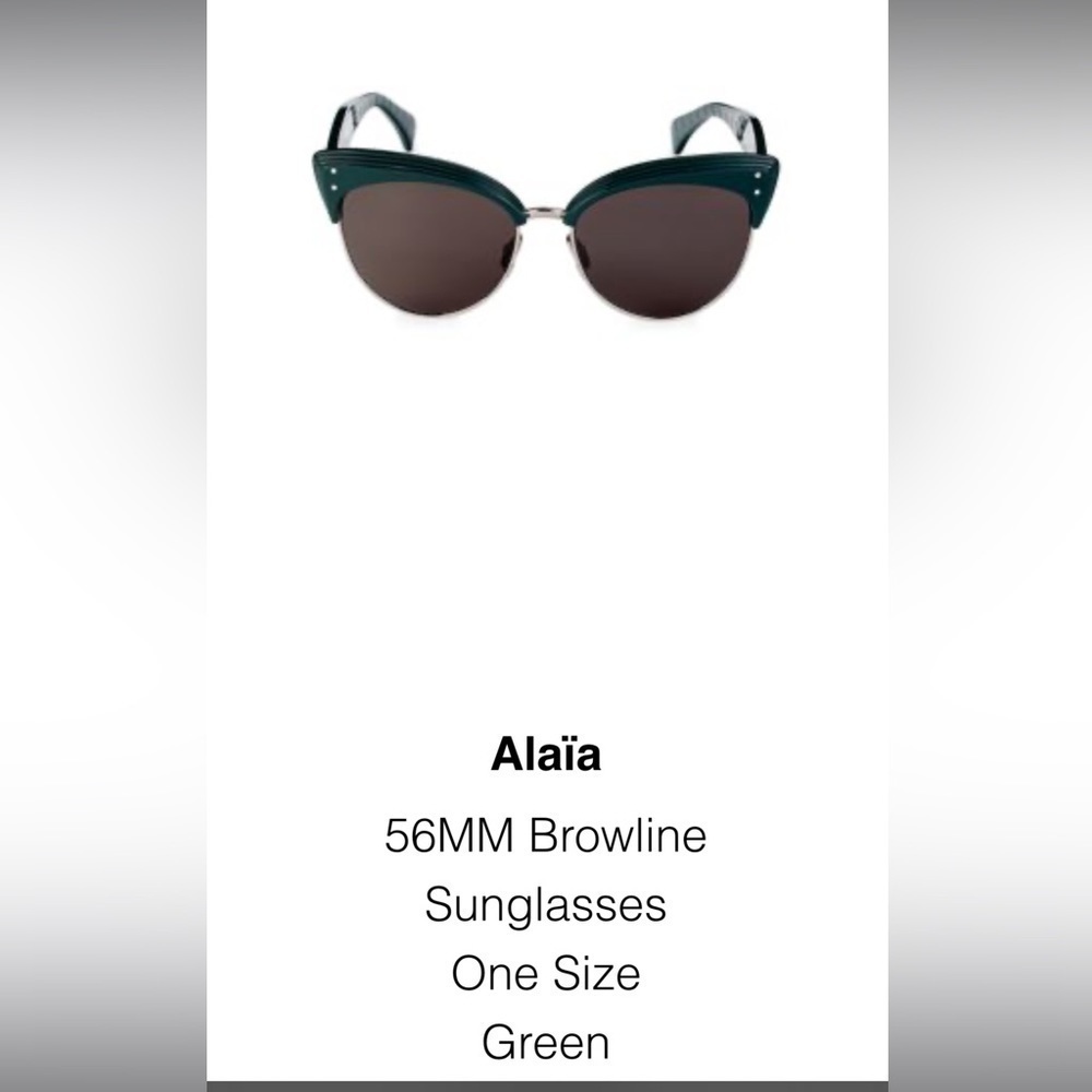 ALAÍA Brand New in Case
Clubmaster Cat Eye
Sunglasses
Color: green - Picture 6 of 9